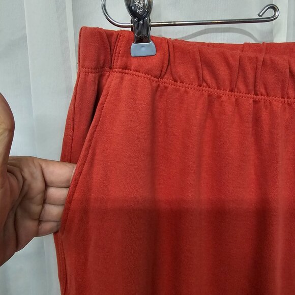 Lands' End Spice Orange Sport Knit Straight Leg Pants Athleisure Casual XL - Picture 3 of 12